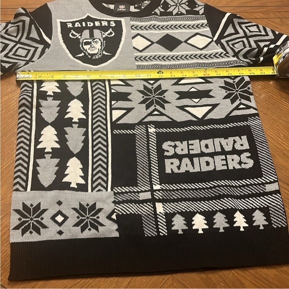 NFL Raiders Ugly Christmas Sweater size Small Like New Condition Holiday Winter - Picture 6 of 15